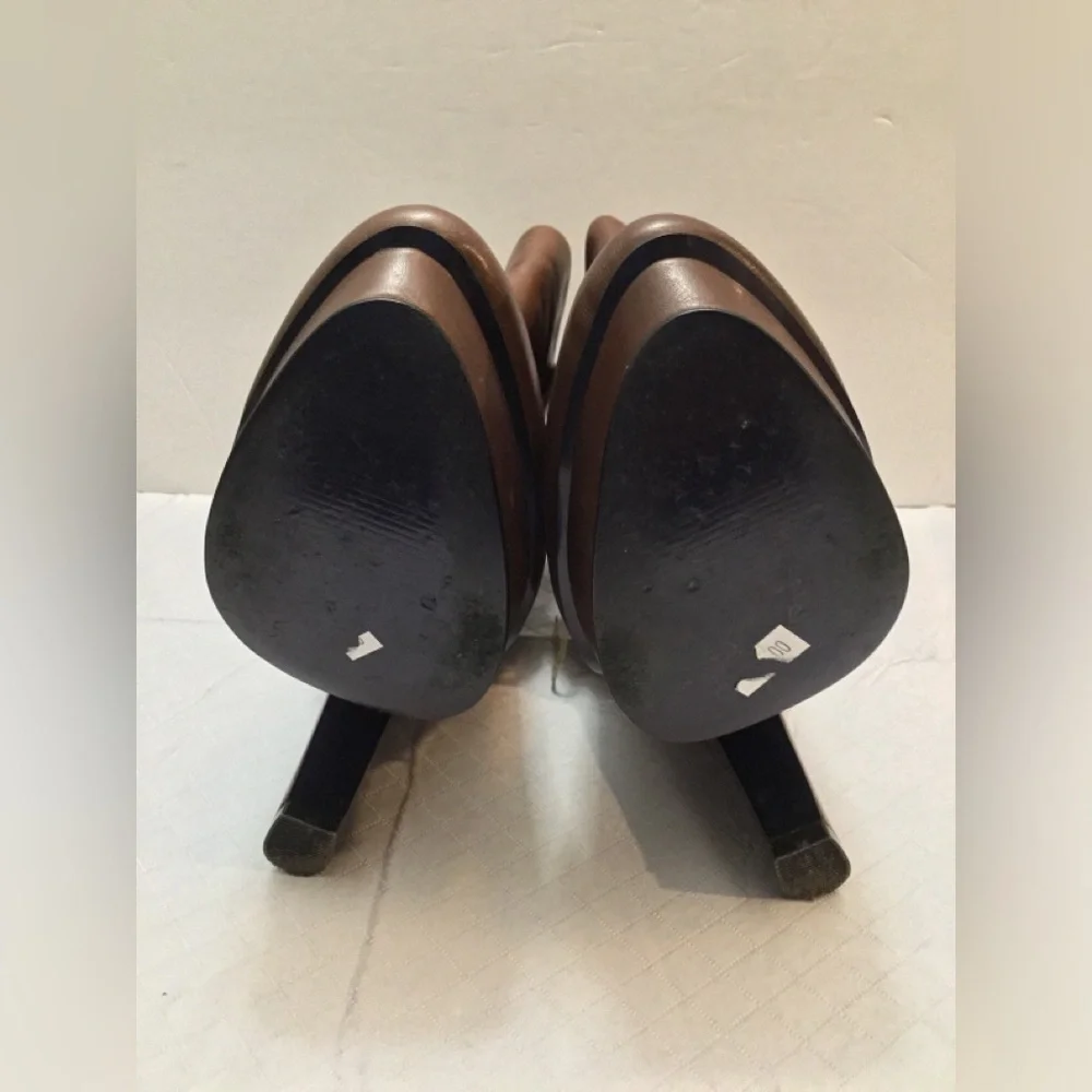 Donald J. Pliner Brown Leather Ankle Booties with Gold Buckle